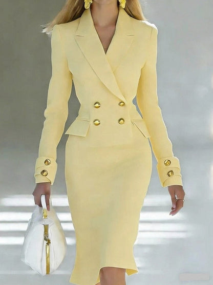 Double Breasted Midi Blazer Dress