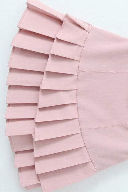 Drop Waist Halter Pleated Mini Dress