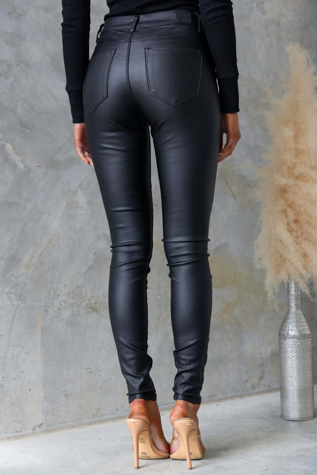 Faux Leather High Rise Skinny Pants