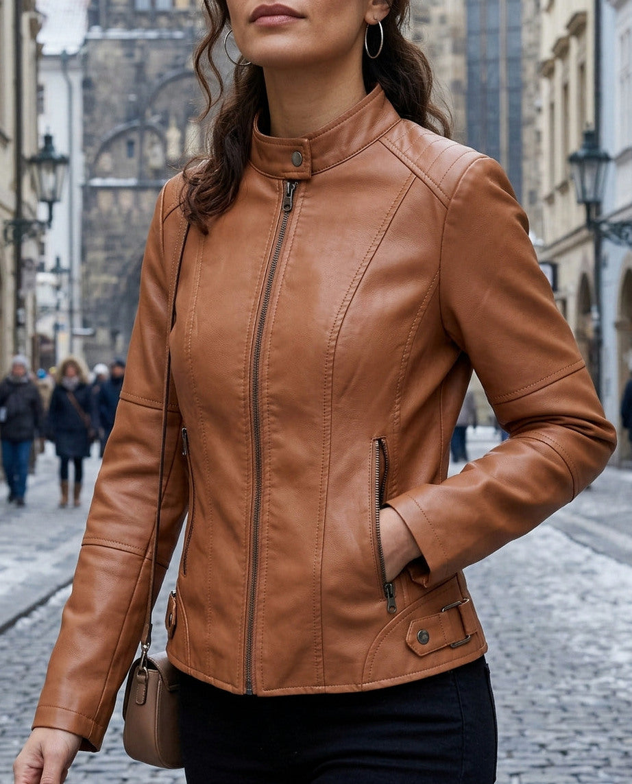 Faux Leather Moto Jacket