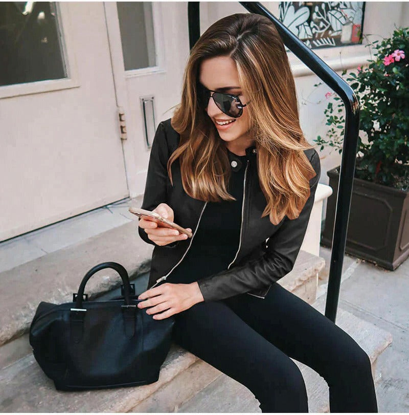 Faux Leather Moto Jacket