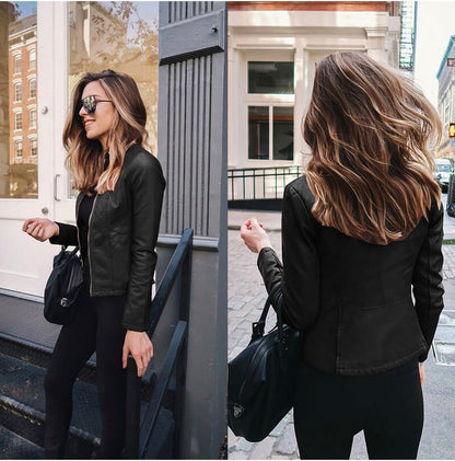 Faux Leather Moto Jacket