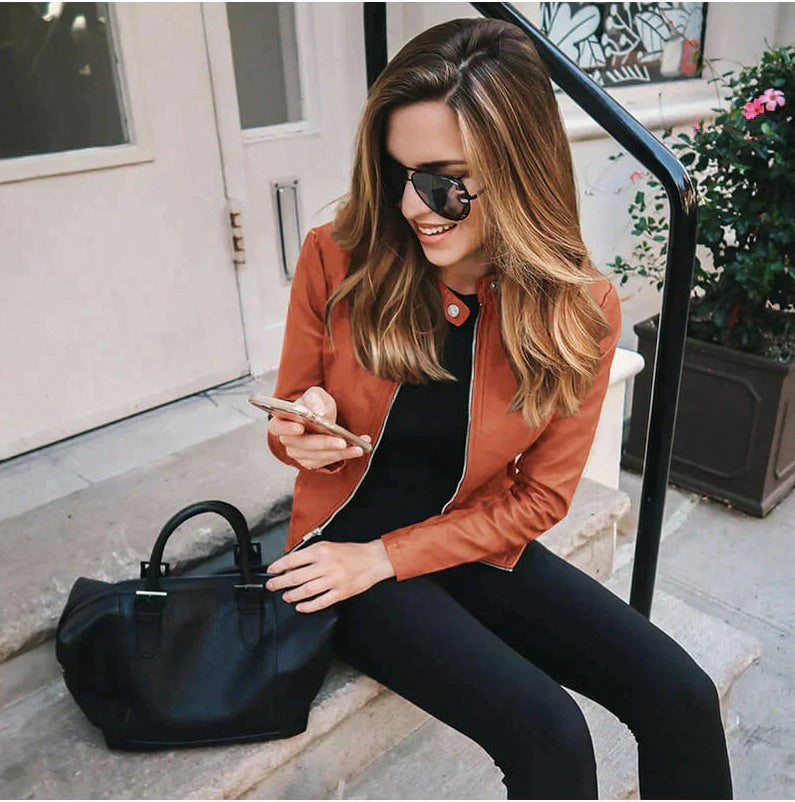 Faux Leather Moto Jacket
