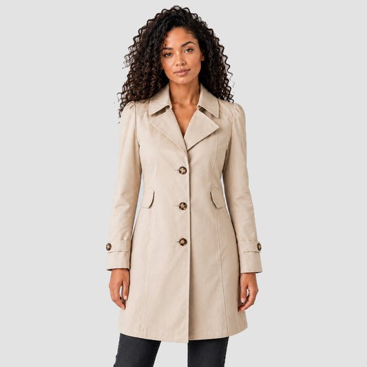 Fitted Long Sleeve Trench Coat
