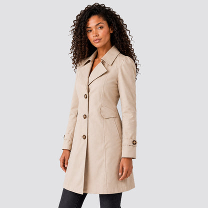 Fitted Long Sleeve Trench Coat