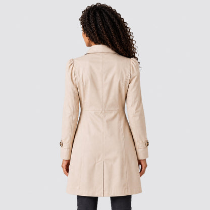 Fitted Long Sleeve Trench Coat