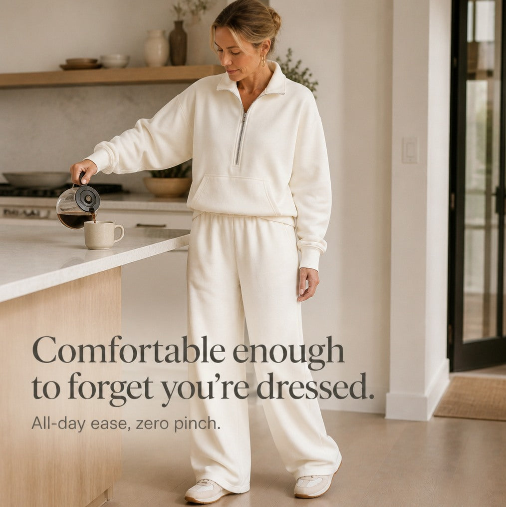 Fleece Half Zip Long Sleeve Sweatsuit Set