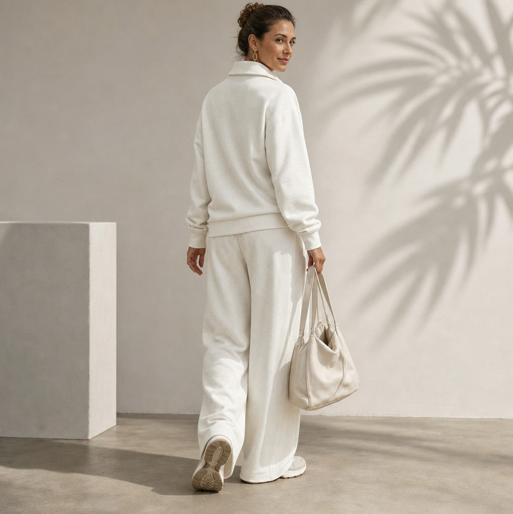 Fleece Half Zip Long Sleeve Sweatsuit Set