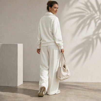 Fleece Half Zip Long Sleeve Sweatsuit Set