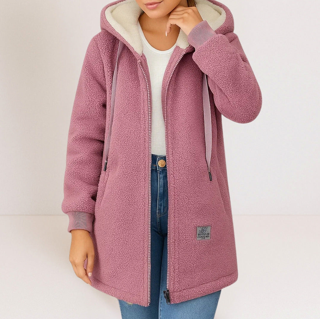 Fleece Hooded Sherpa Lined Jacket
