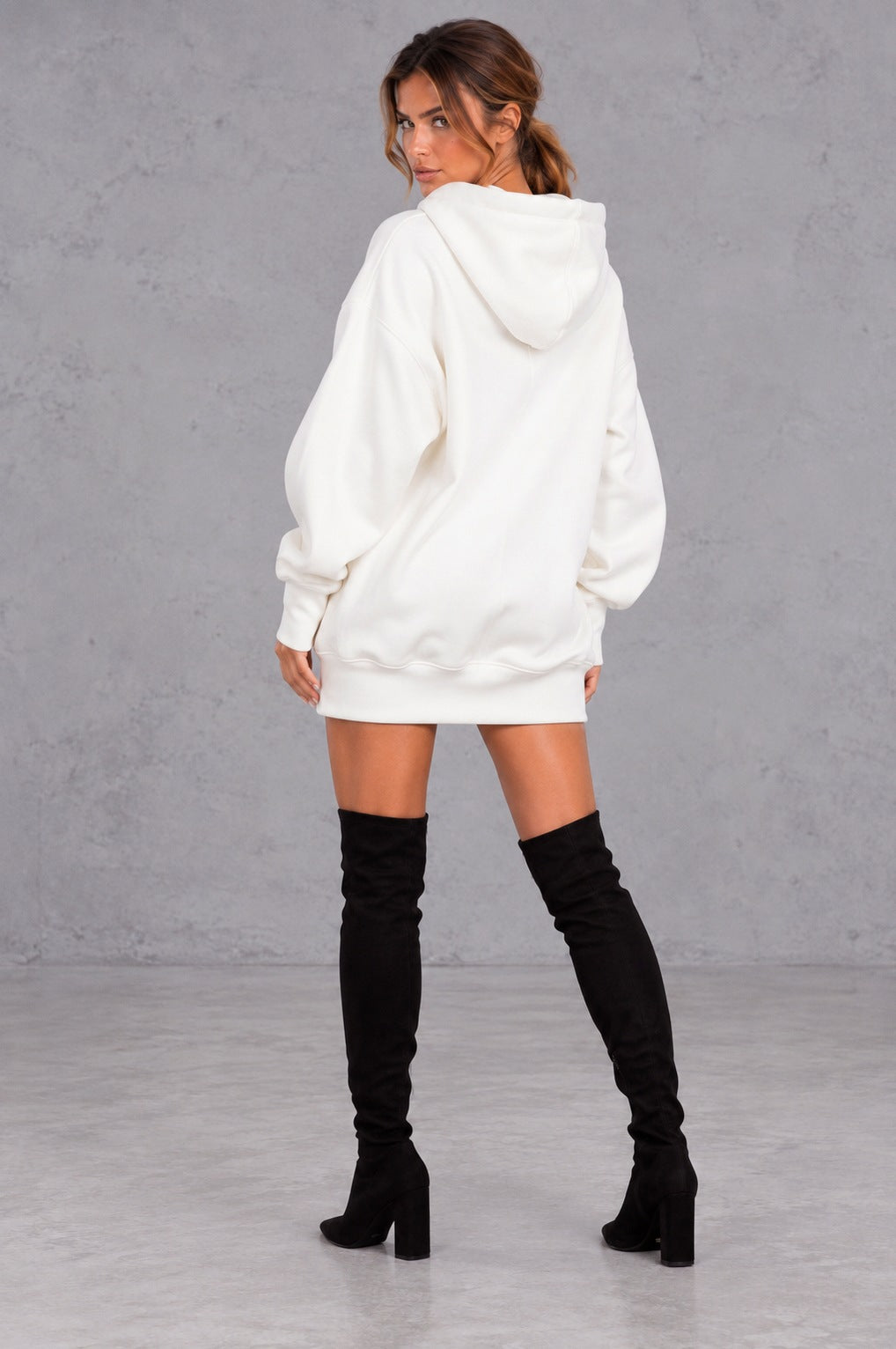 Fleece Oversized Long Sleeve Mini Dress