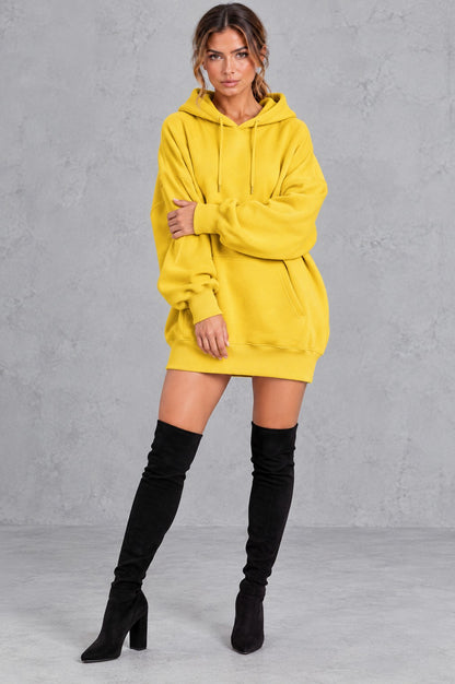 Fleece Oversized Long Sleeve Mini Dress