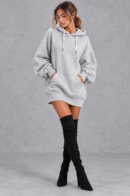 Fleece Oversized Long Sleeve Mini Dress