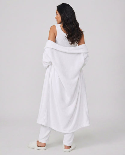Fleece Robe and Pants Loungewear Set