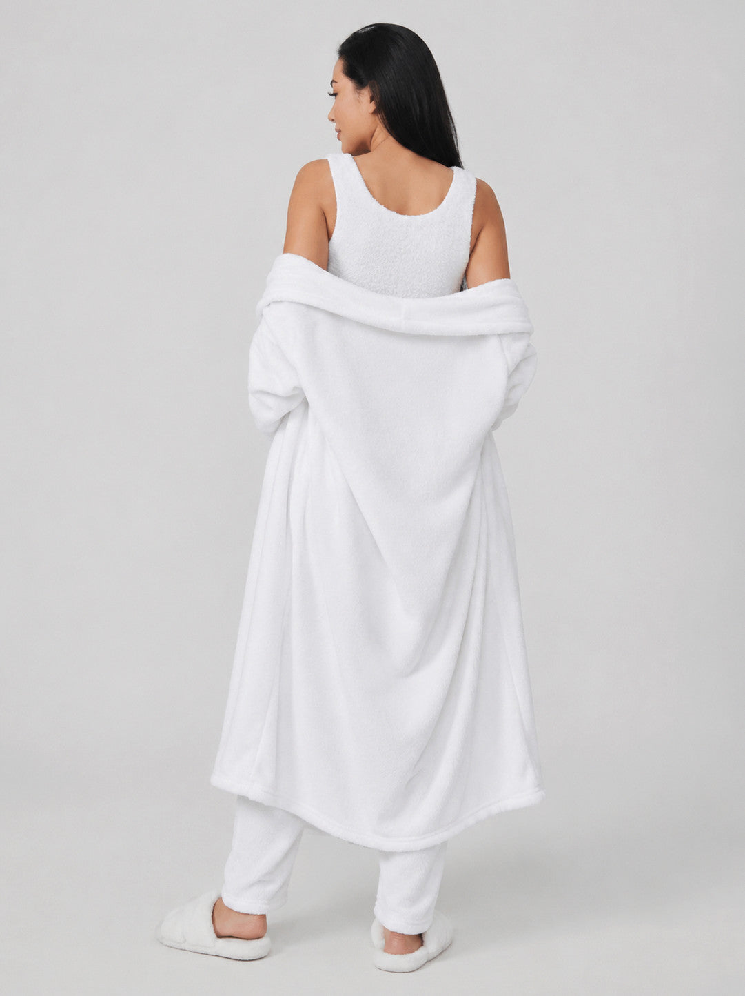 Fleece Robe and Pants Loungewear Set