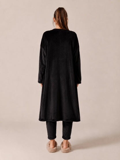 Fleece Robe and Pants Loungewear Set