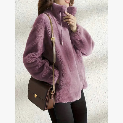 Fleece Zip Up Stand Collar Jacket