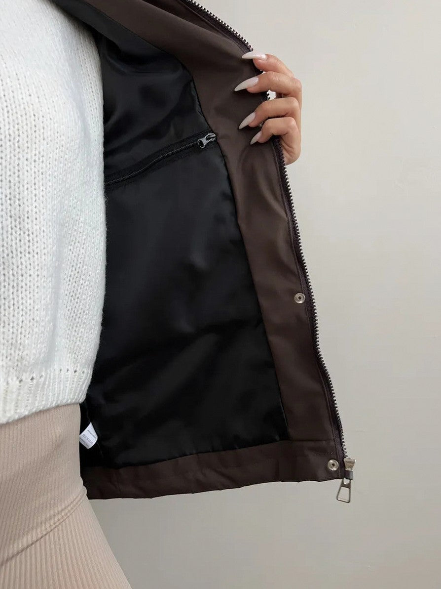 Hooded Drawstring Waist Utility Jacket