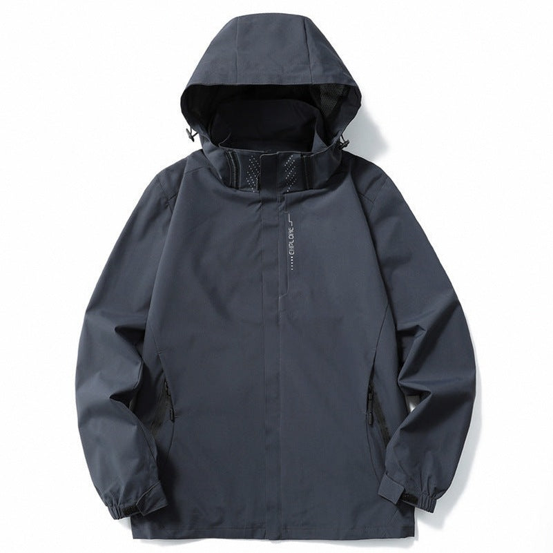 Hooded High Neck Zip Front Jacket