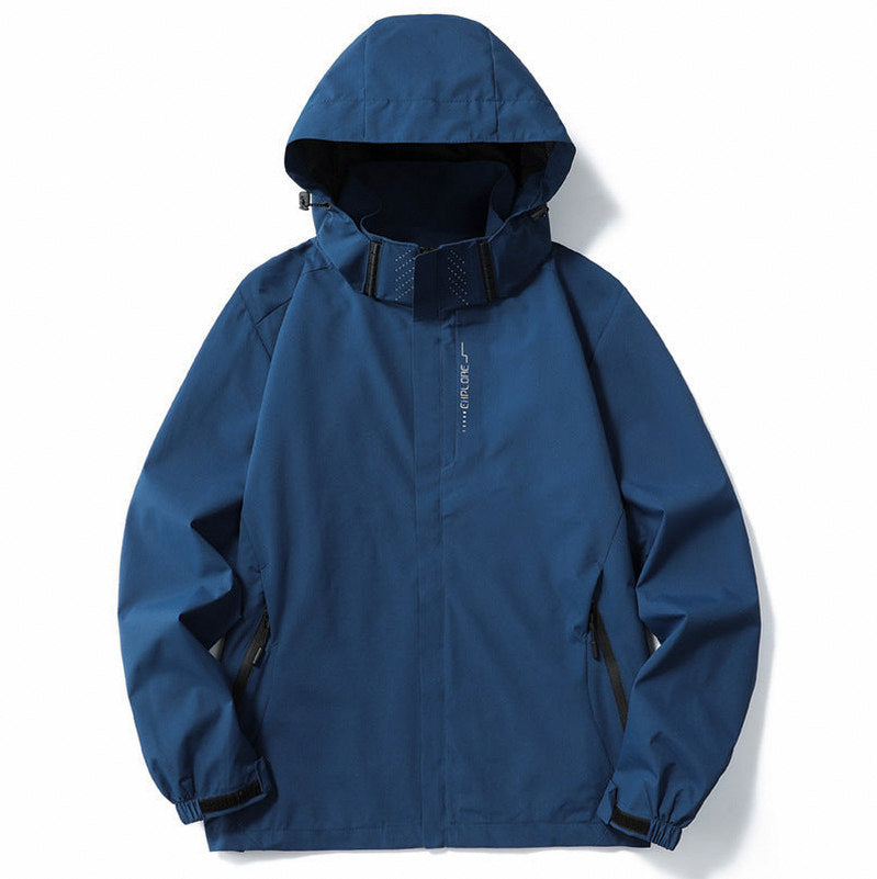 Hooded High Neck Zip Front Jacket