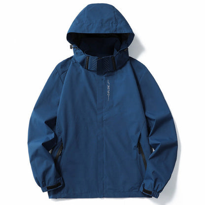 Hooded High Neck Zip Front Jacket