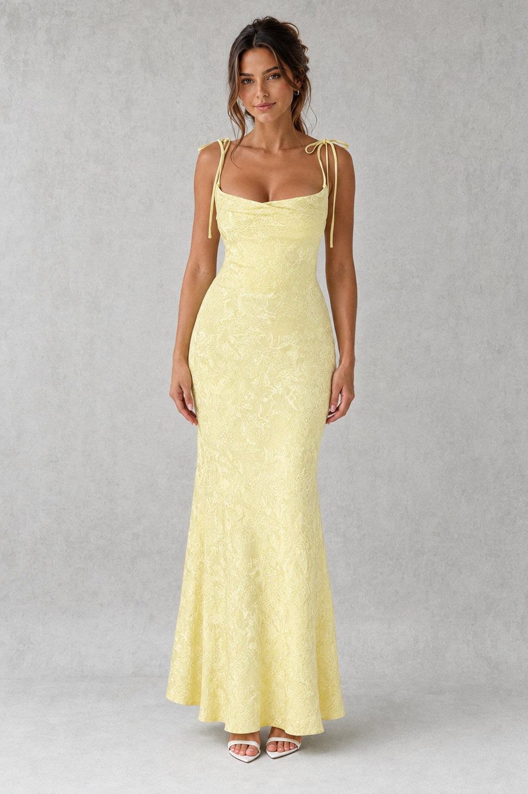 Jacquard Square Neck Maxi Dress