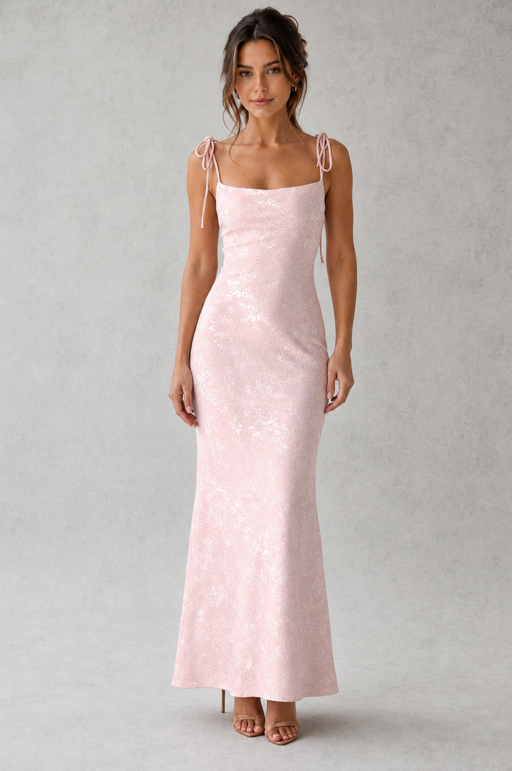 Jacquard Square Neck Maxi Dress