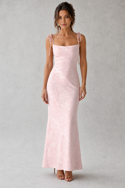 Jacquard Square Neck Maxi Dress