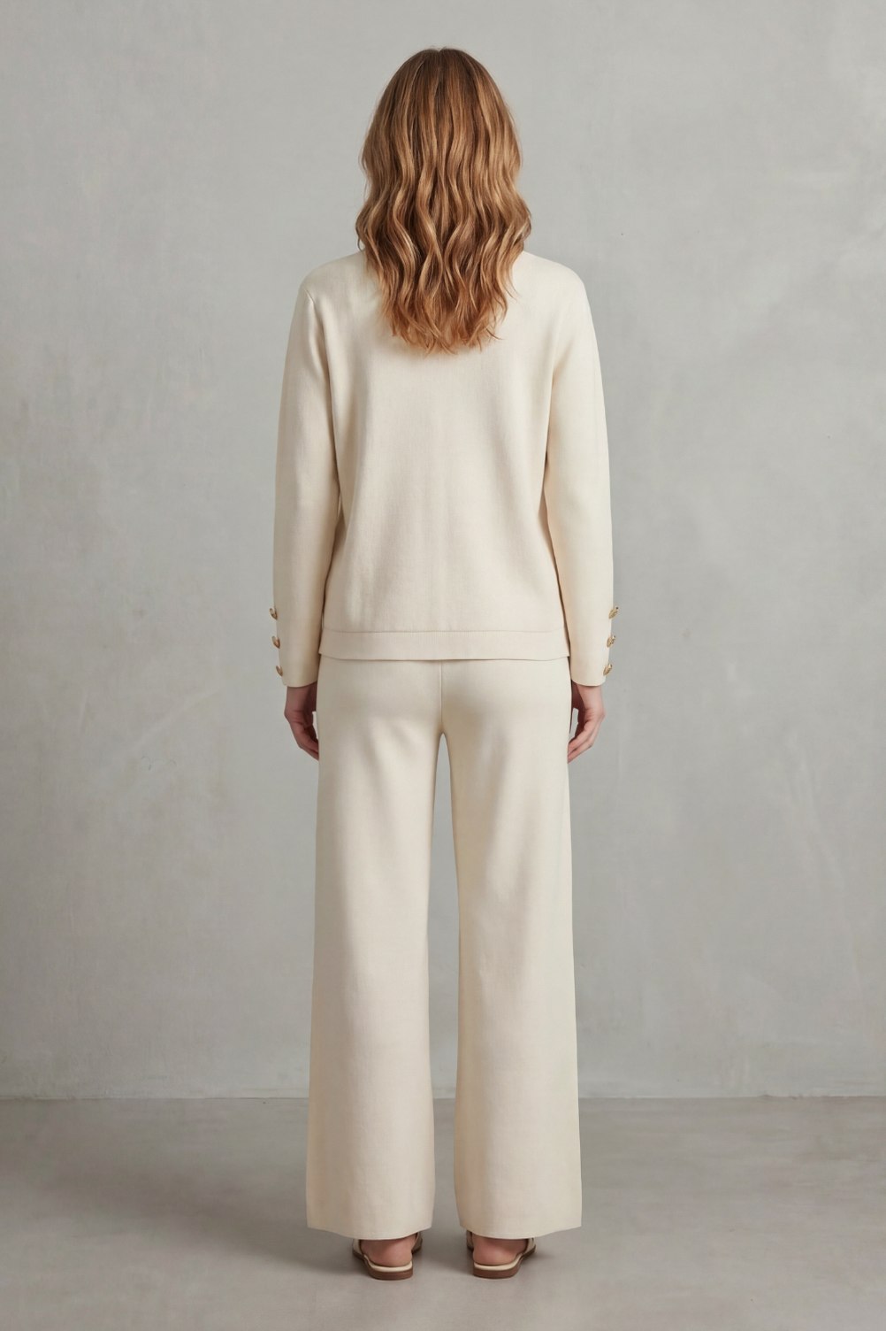 Knit Button Front Two Piece Set