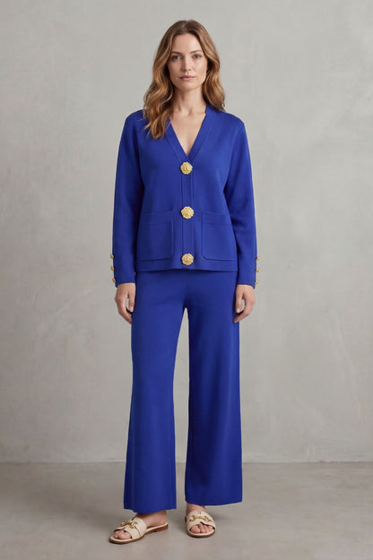 Knit Button Front Two Piece Set