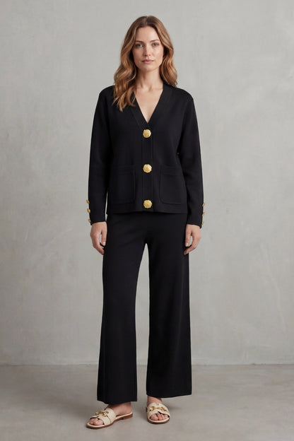 Knit Button Front Two Piece Set