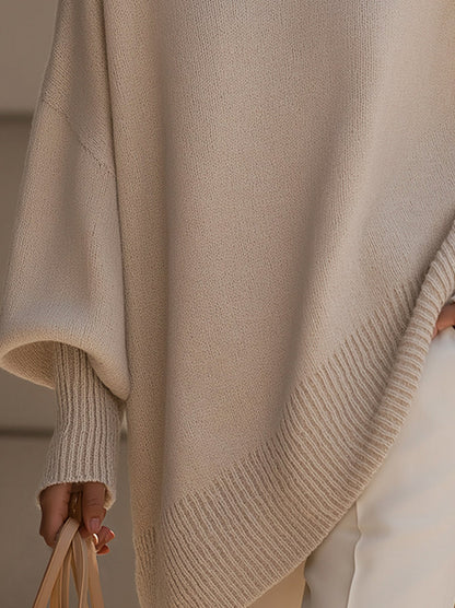 Knit Crewneck Batwing Sleeve Sweater