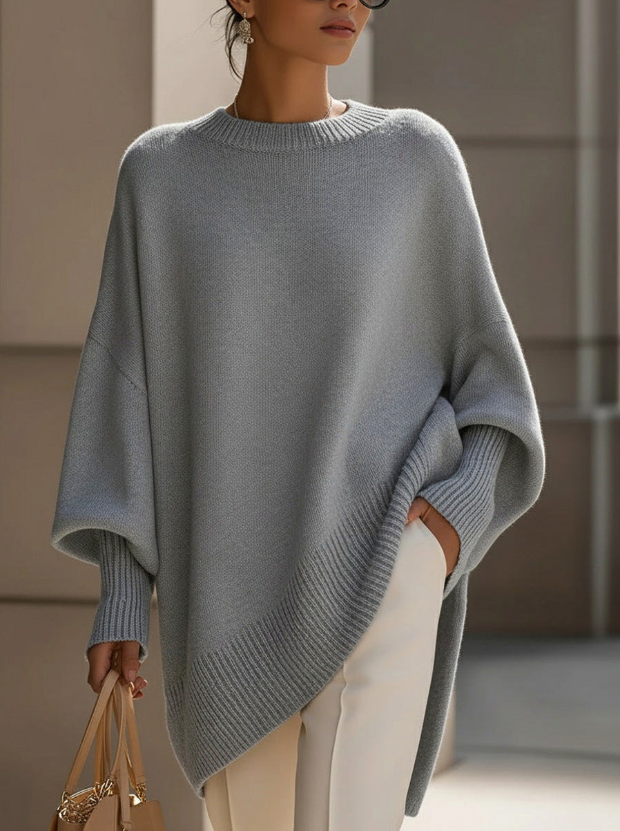 Knit Crewneck Batwing Sleeve Sweater