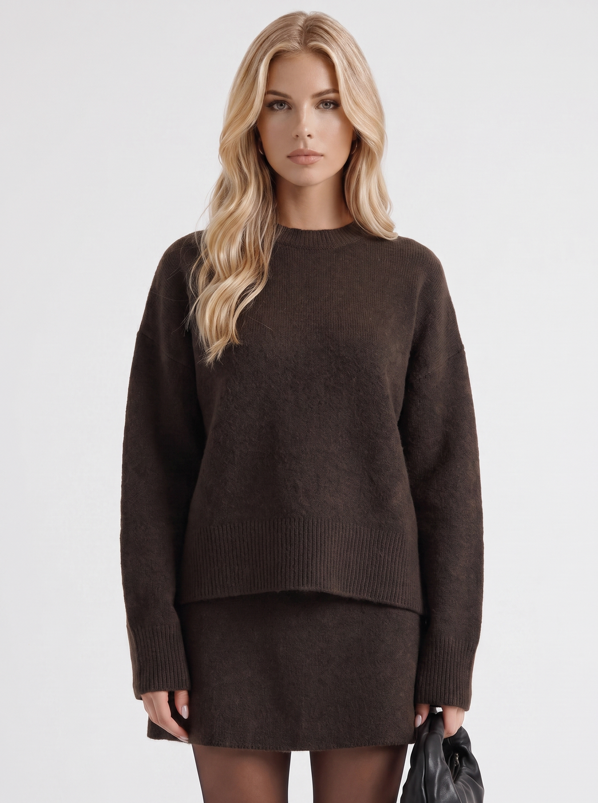 Knit Crewneck Long Sleeve Matching Set