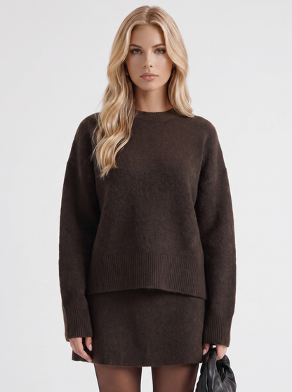 Knit Crewneck Long Sleeve Matching Set