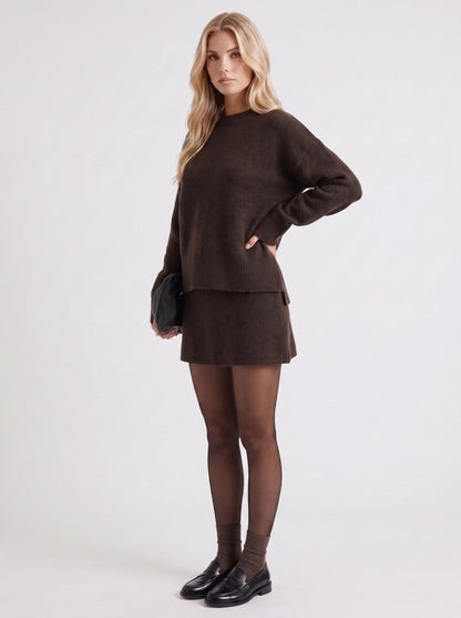 Knit Crewneck Long Sleeve Matching Set