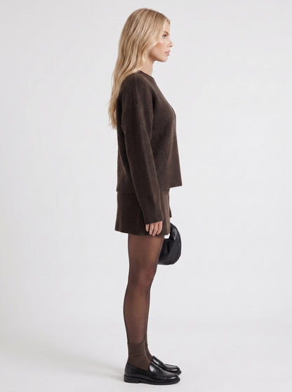 Knit Crewneck Long Sleeve Matching Set