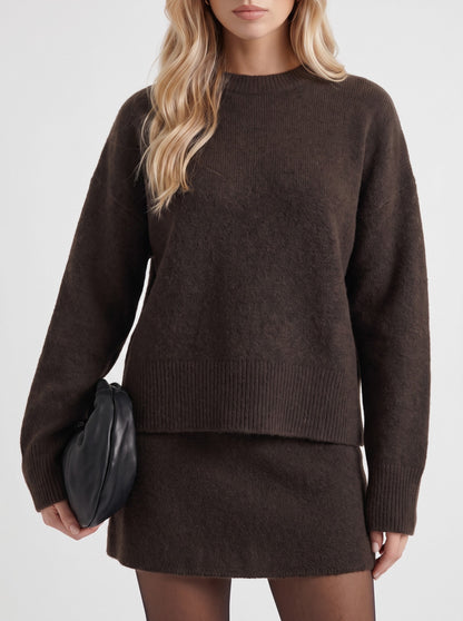 Knit Crewneck Long Sleeve Matching Set