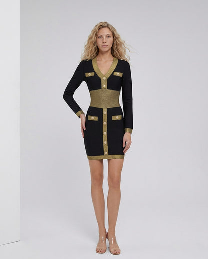 Knit Long Sleeve Mini Sweater Dress