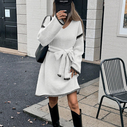 Knit Long Sleeve Sweater Dress