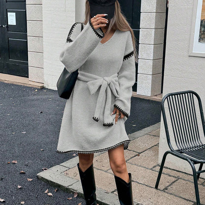 Knit Long Sleeve Sweater Dress