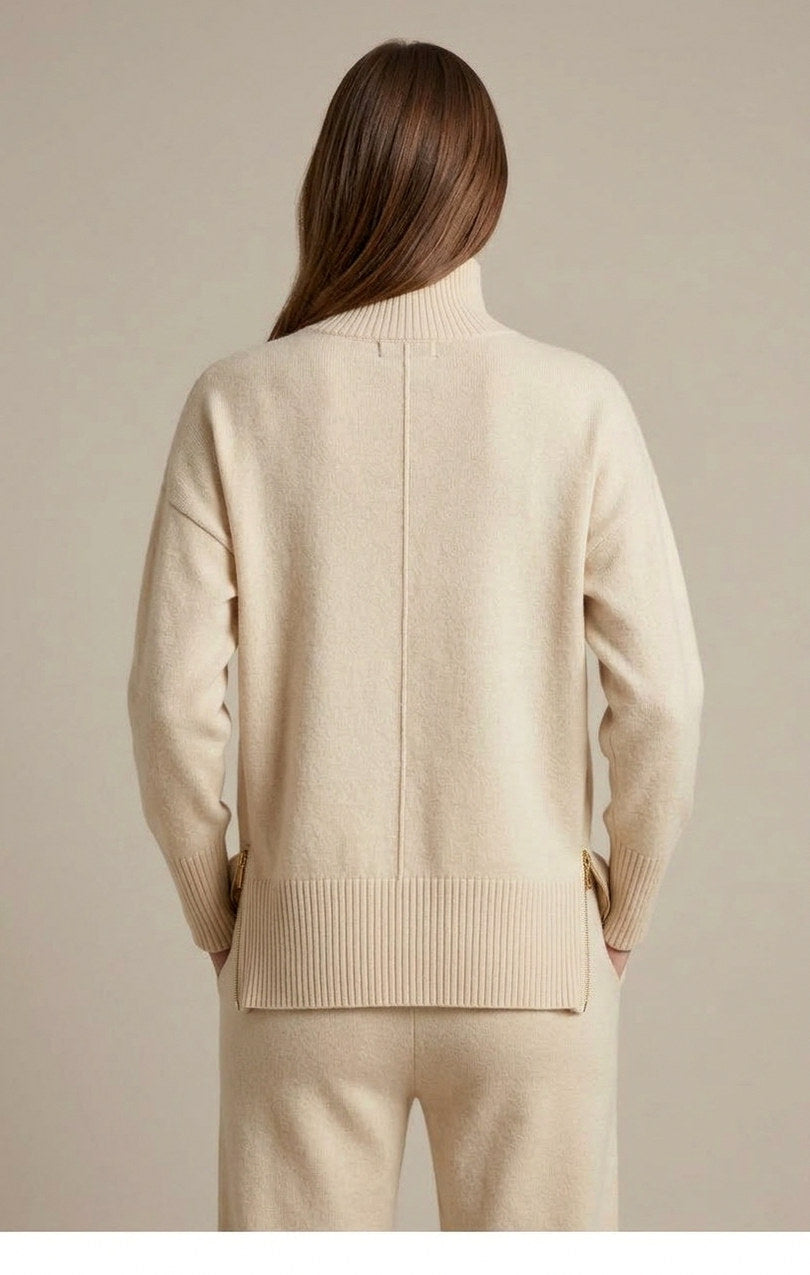 Knit Mock Neck Long Sleeve Set