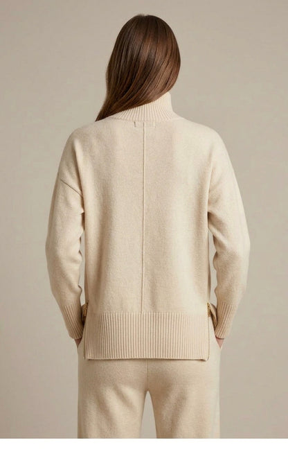 Knit Mock Neck Long Sleeve Set