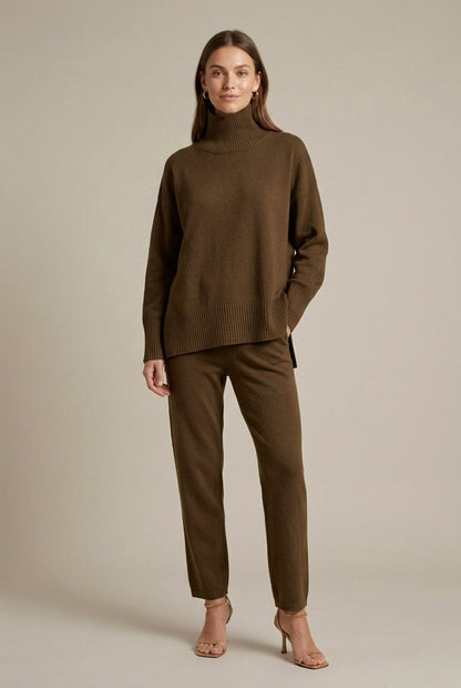 Knit Mock Neck Long Sleeve Set