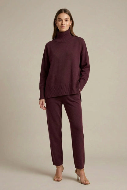 Knit Mock Neck Long Sleeve Set