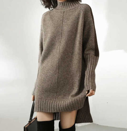 Knit Turtleneck Long Sleeve Sweater Dress