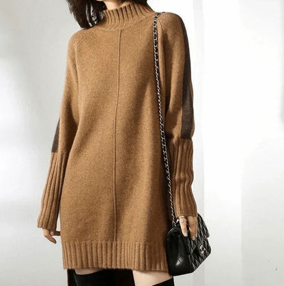 Knit Turtleneck Long Sleeve Sweater Dress