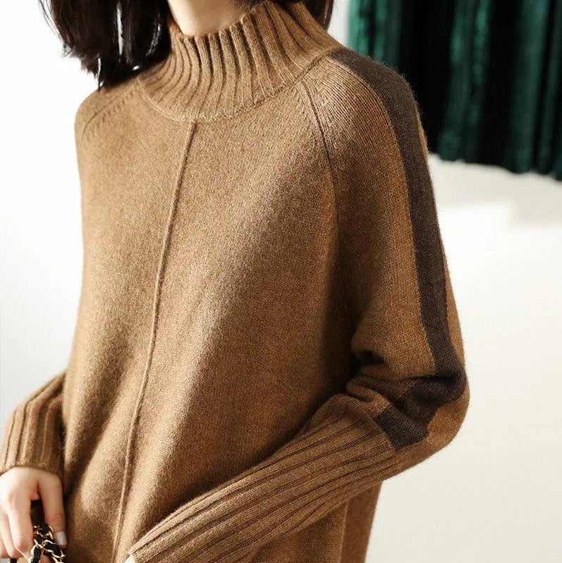 Knit Turtleneck Long Sleeve Sweater Dress