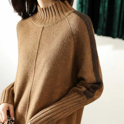 Knit Turtleneck Long Sleeve Sweater Dress