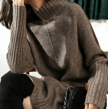 Knit Turtleneck Long Sleeve Sweater Dress